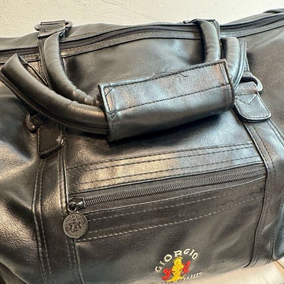 VTG 80s Giorgio Beverly Hills (18X12x9) Vegan Travel Duffle Bag Removable Strap - Picture 16 of 16